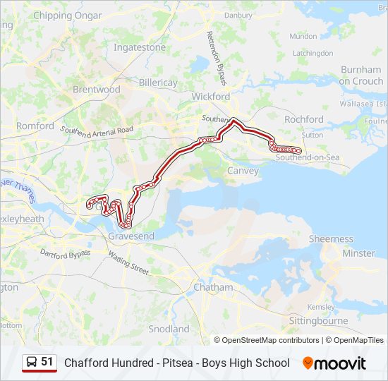 51 Route Schedules Stops And Maps Prittlewell Updated