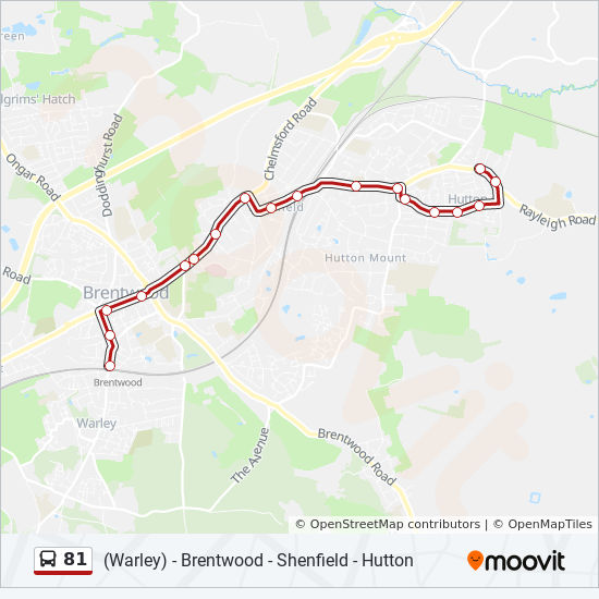 Bus 81 Route Map 81 Route: Schedules, Stops & Maps - Brentwood (Updated)