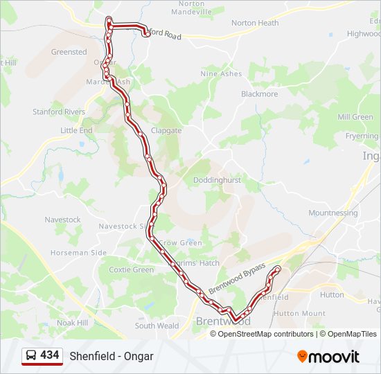 434 Bus Line Map