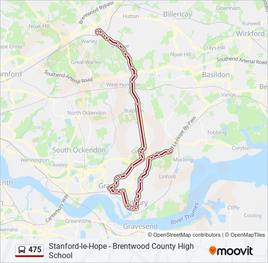 475 bus Line Map