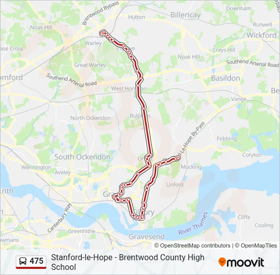 475 Bus Line Map