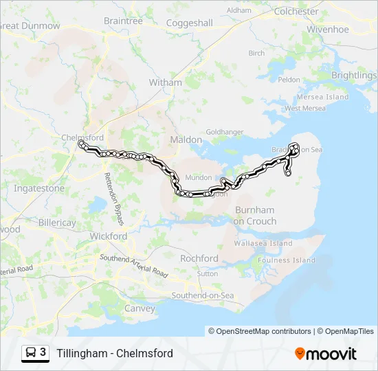 3 Bus Line Map