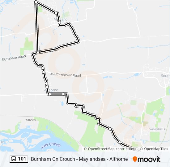 Bus 101 Route Map 101 Route: Schedules, Stops & Maps - Althorne (Updated)