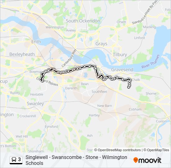 3 Bus Line Map