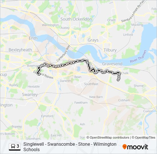 3 bus Line Map