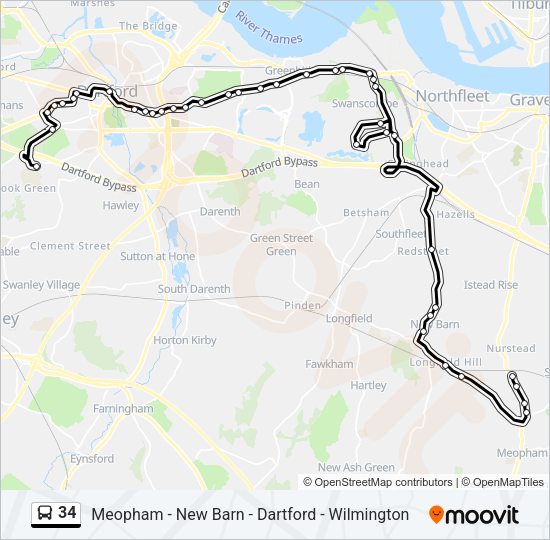 34 Bus Line Map