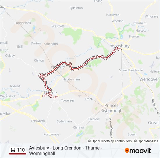 Bus 110 Route Map 110 Route: Schedules, Stops & Maps - Thame (Updated)