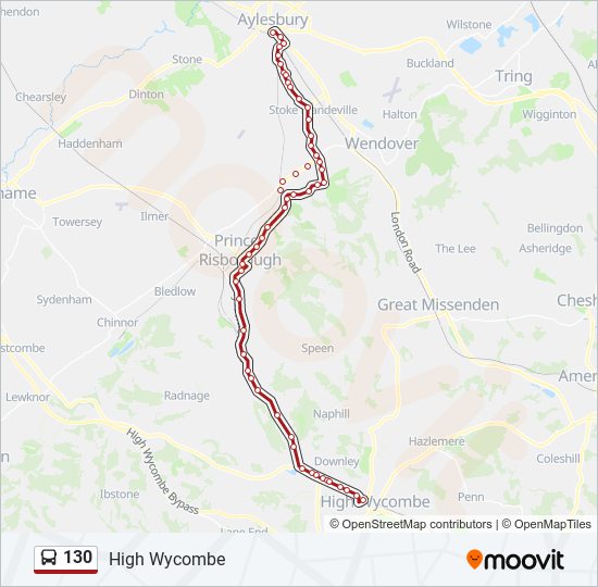 Bus 130 Route Map 130 Route: Schedules, Stops & Maps - High Wycombe (Updated)