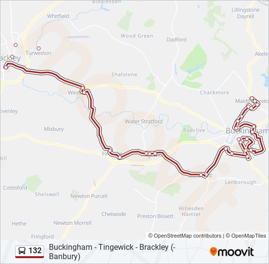 Bus 132 Route Map 132 Route: Schedules, Stops & Maps - Brackley (Updated)