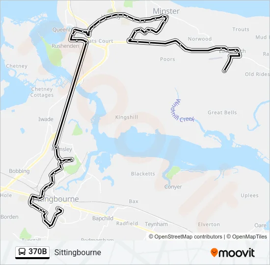 370B Bus Line Map