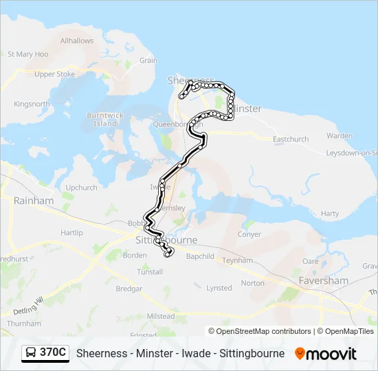 370C Bus Line Map