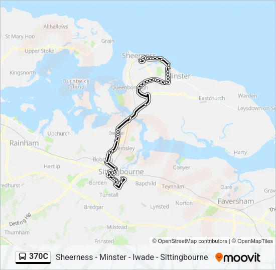 370C Bus Line Map