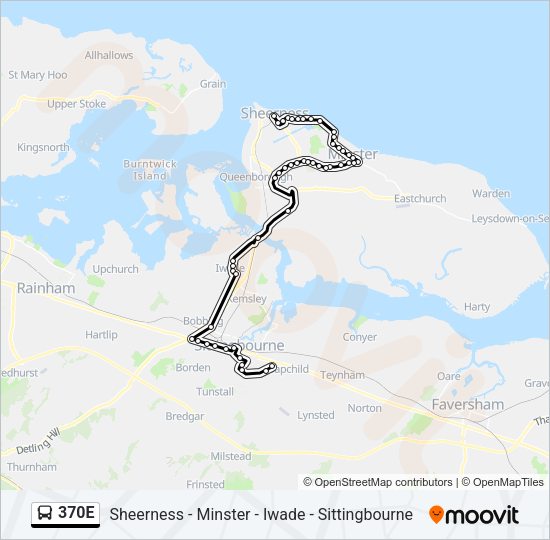 370E Bus Line Map