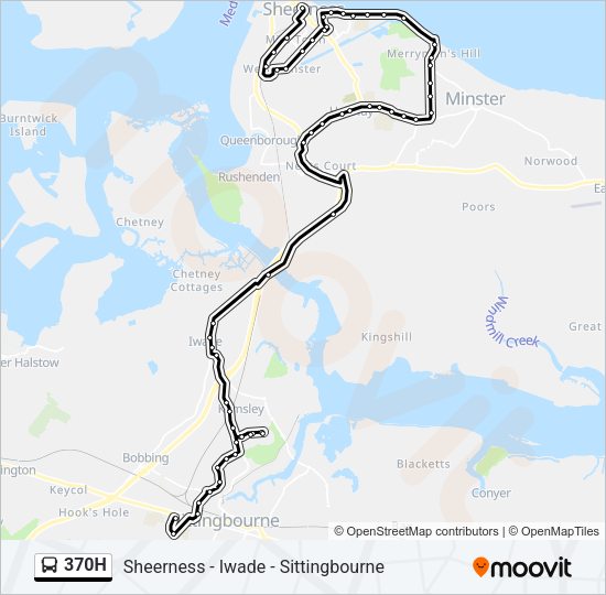 370H Bus Line Map