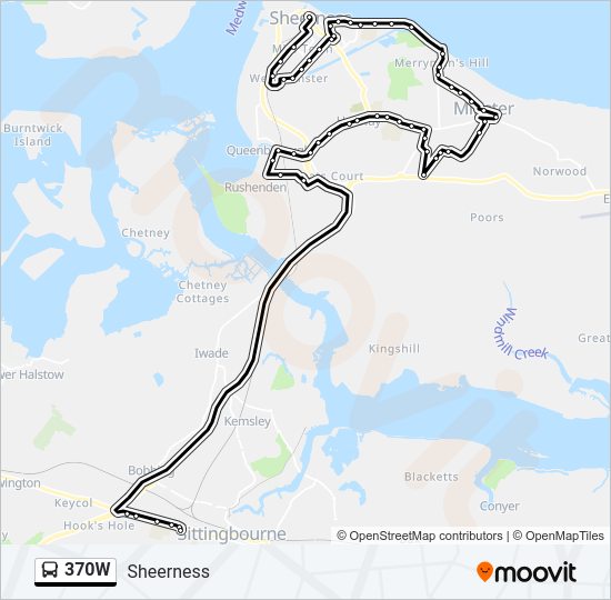 370W Bus Line Map