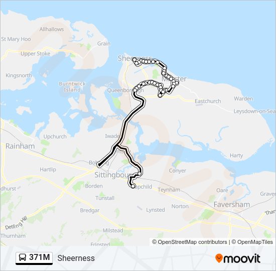 371M Bus Line Map