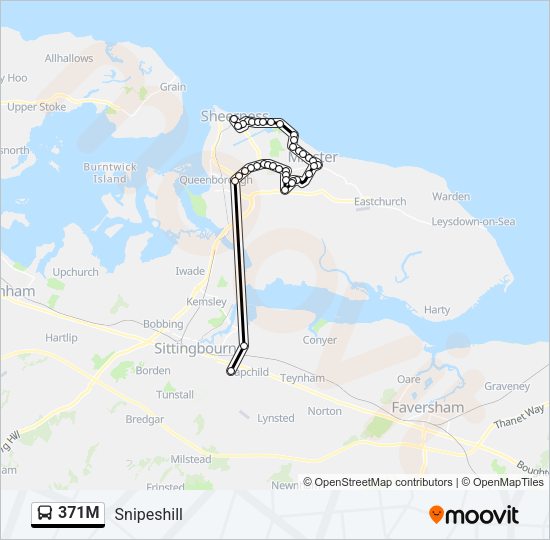 371M Bus Line Map