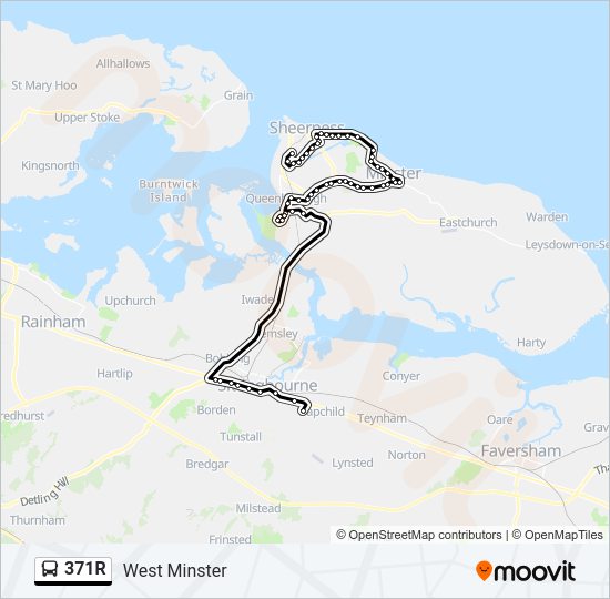 371R Bus Line Map