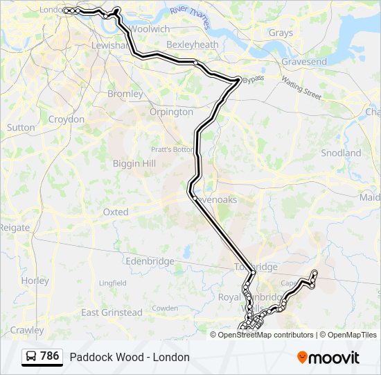 786 Bus Line Map