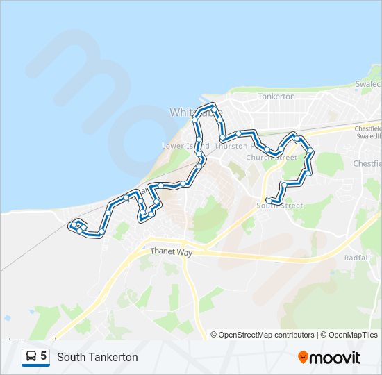 5 Bus Line Map