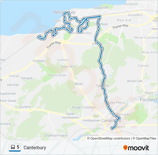 5 Bus Line Map
