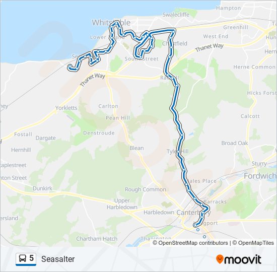 5 Route Schedules, Stops & Maps Seasalter (Updated)