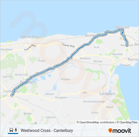 8 bus Line Map