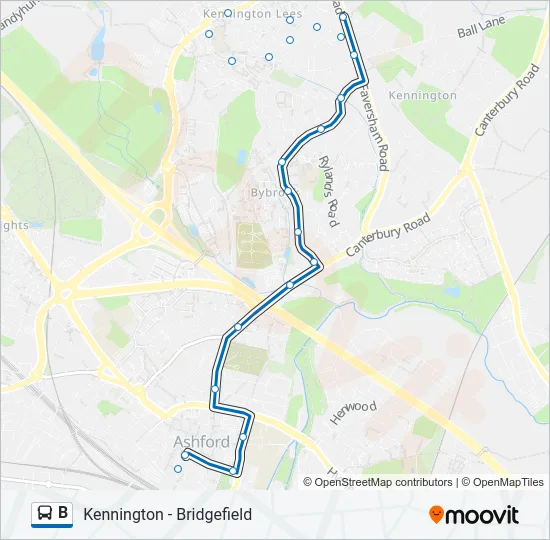 B Bus Line Map