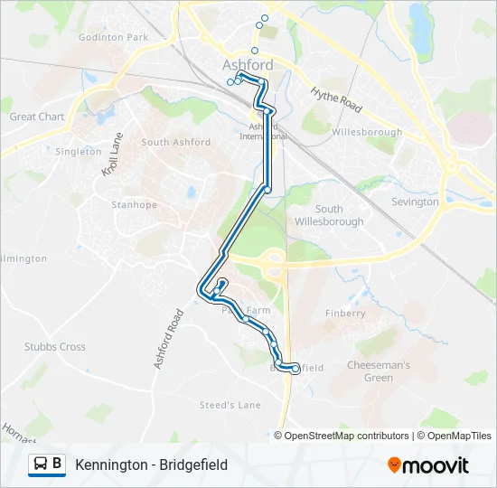 B Bus Line Map