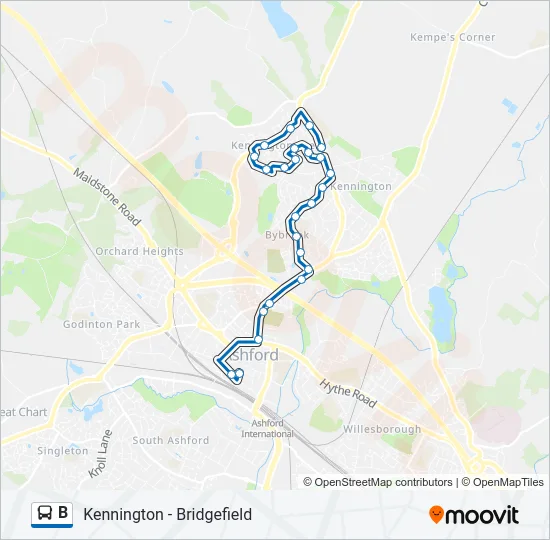 B Bus Line Map