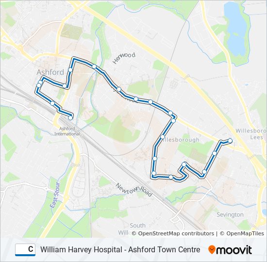 c Route: Schedules, Stops & Maps - Willesborough (Updated)