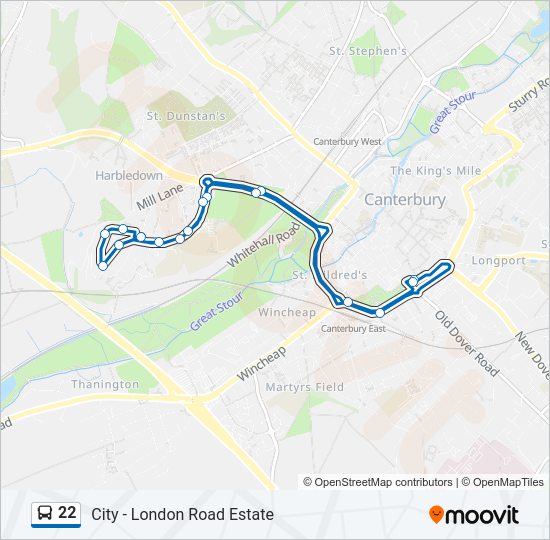 22 Bus Line Map