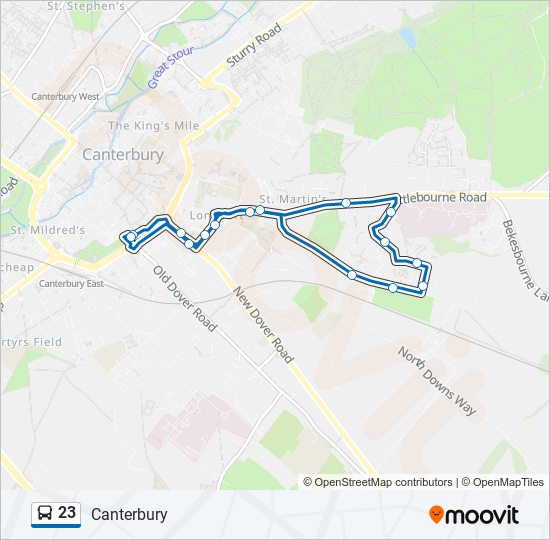 23 bus Line Map