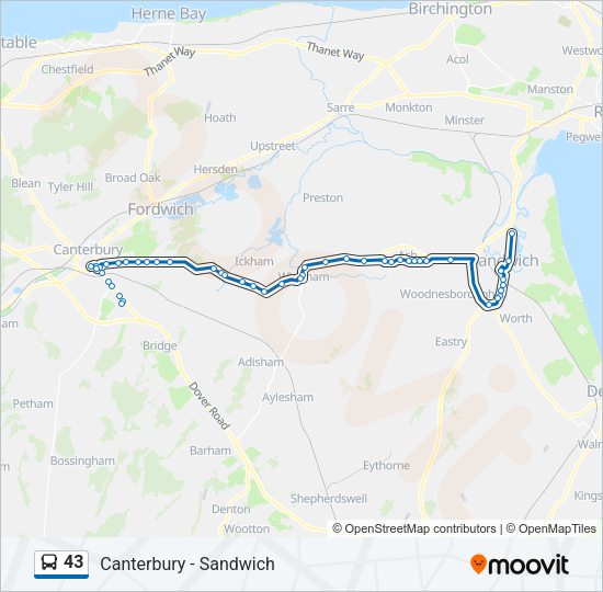 43 Bus Line Map