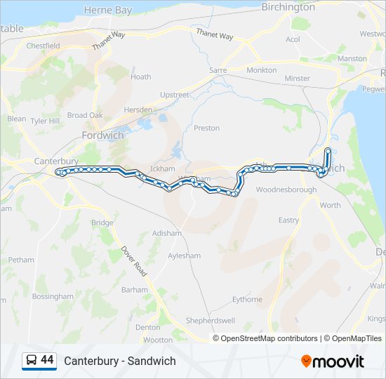 44 Bus Line Map