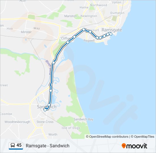 Bus 45 Route Map 45 Route: Schedules, Stops & Maps - Ramsgate (Updated)