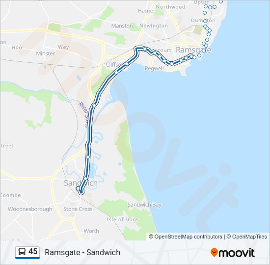 45 Bus Line Map