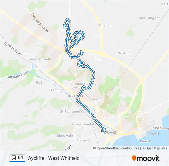 61 Bus Line Map