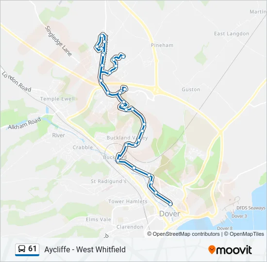 61 Bus Line Map