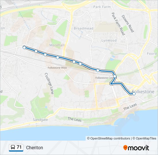 71 bus Line Map