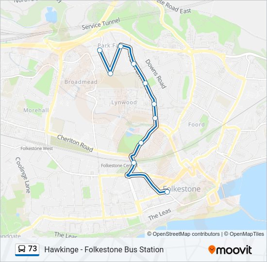 73 Bus Line Map