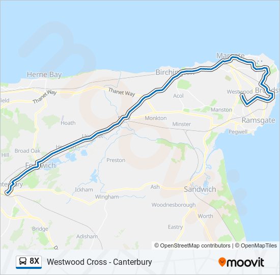 8X bus Line Map