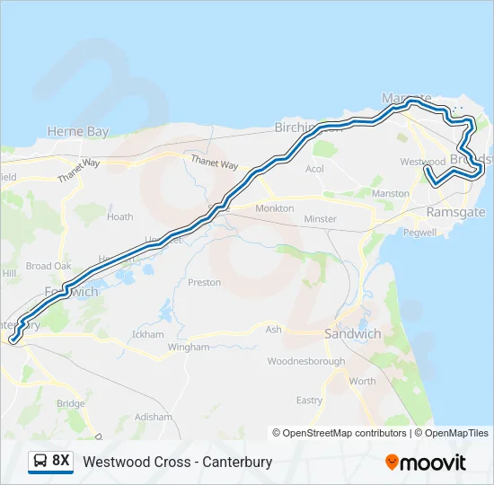 8X Bus Line Map