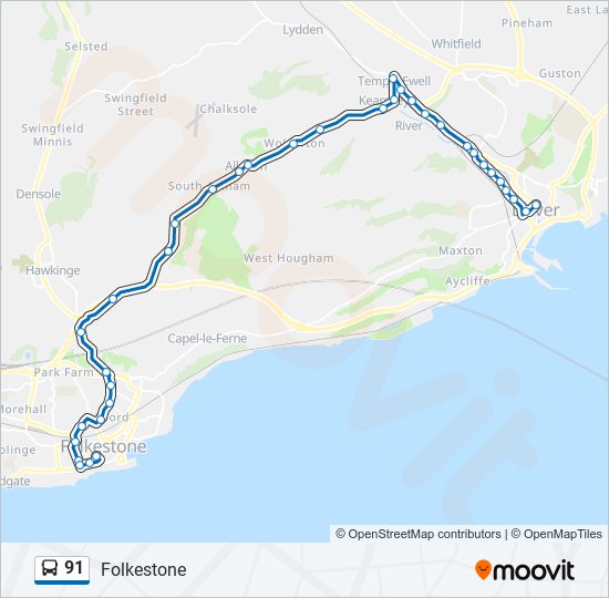 91 bus Line Map