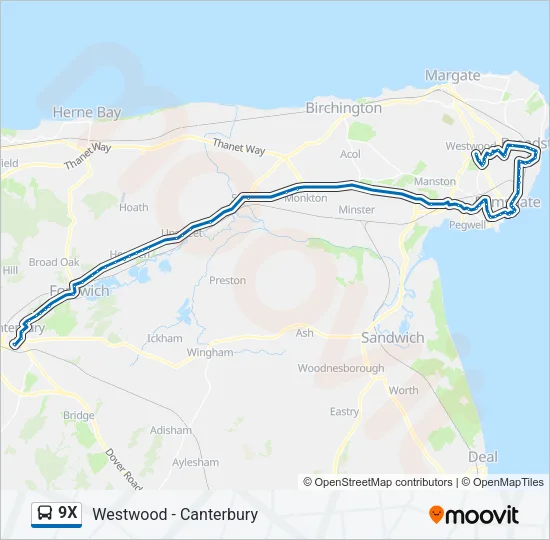 9X Bus Line Map