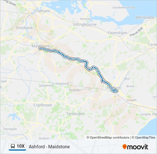 10x Route: Schedules, Stops & Maps - Ashford (Updated)