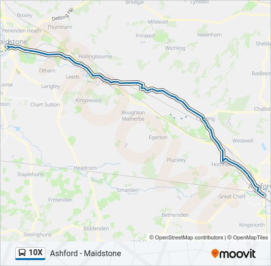 10X Bus Line Map