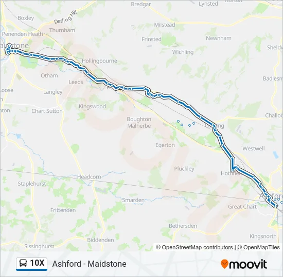 10X Bus Line Map
