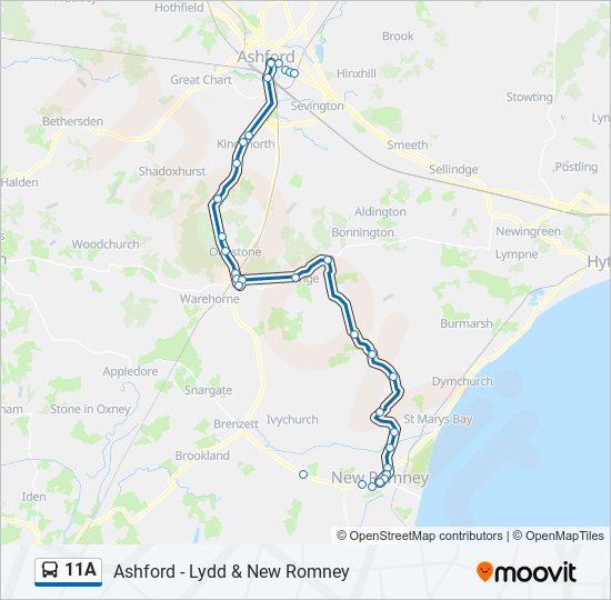 11A bus Line Map