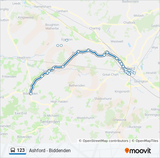 Bus 123 Route Map 123 Route: Schedules, Stops & Maps - Biddenden (Updated)